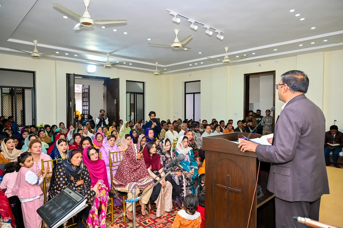 Sunday morning inside Harvest Hands Church, Faisalabad