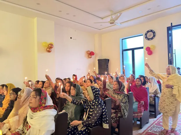 Hands raised in worship on Easter morning