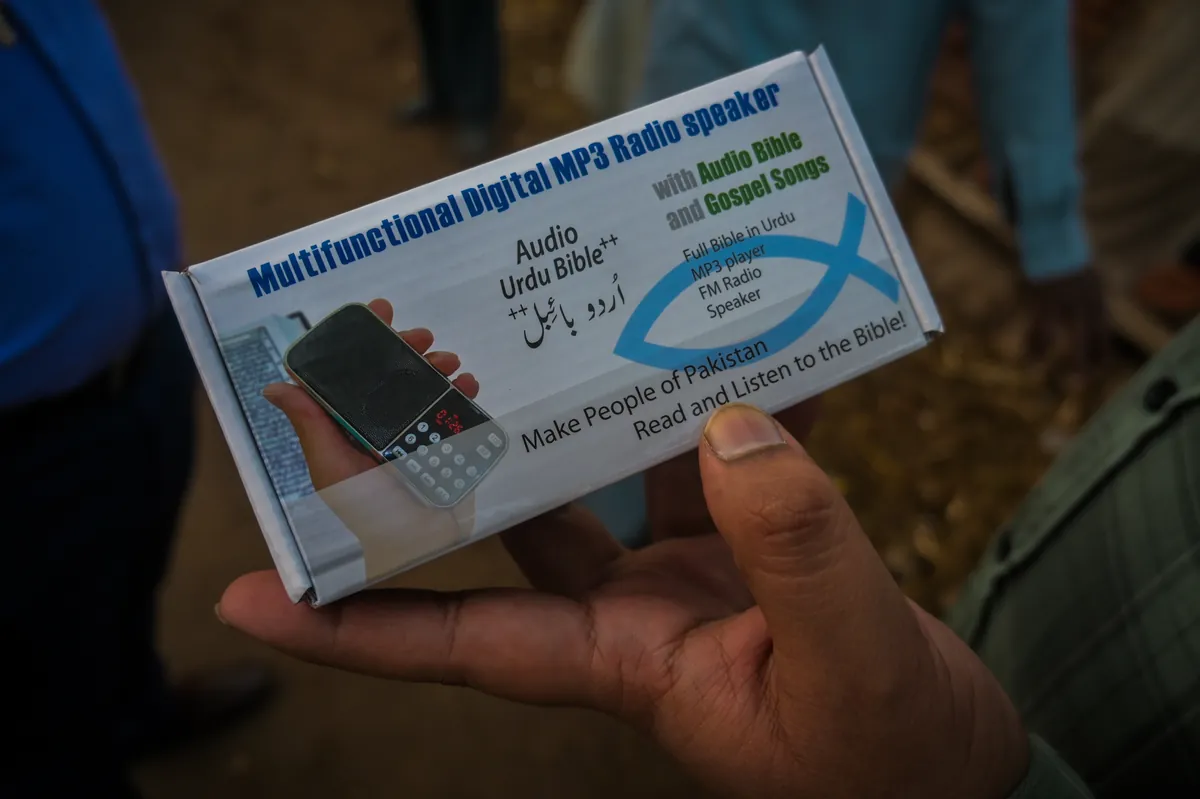 The multifunctional digital MP3 player carrying the complete Urdu audio Bible and gospel songs