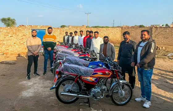 Motorbike distribution to Harvest Hands pastors