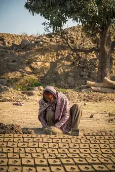 Working at the brick kiln