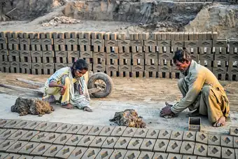 Working at the brick kiln