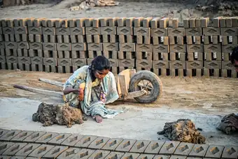 Working at the brick kiln