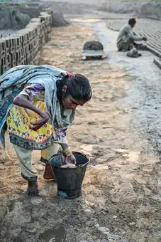 Working at the brick kiln
