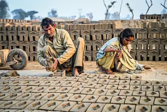 Working at the brick kiln