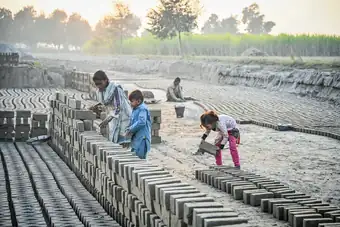 Working at the brick kiln