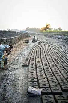 Working at the brick kiln