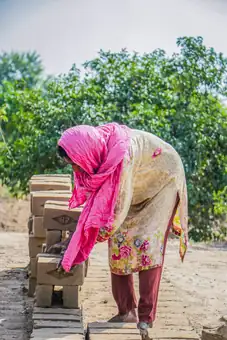Working at the brick kiln
