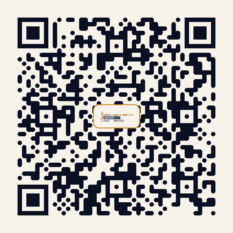 QR code that opens the Harvest Hands PayPal donation page